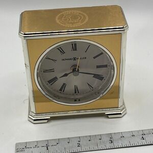 Howard Miller 645-689‎ Gold Tone Desk Alarm Clock NACUFS 50 Years Anniversary
